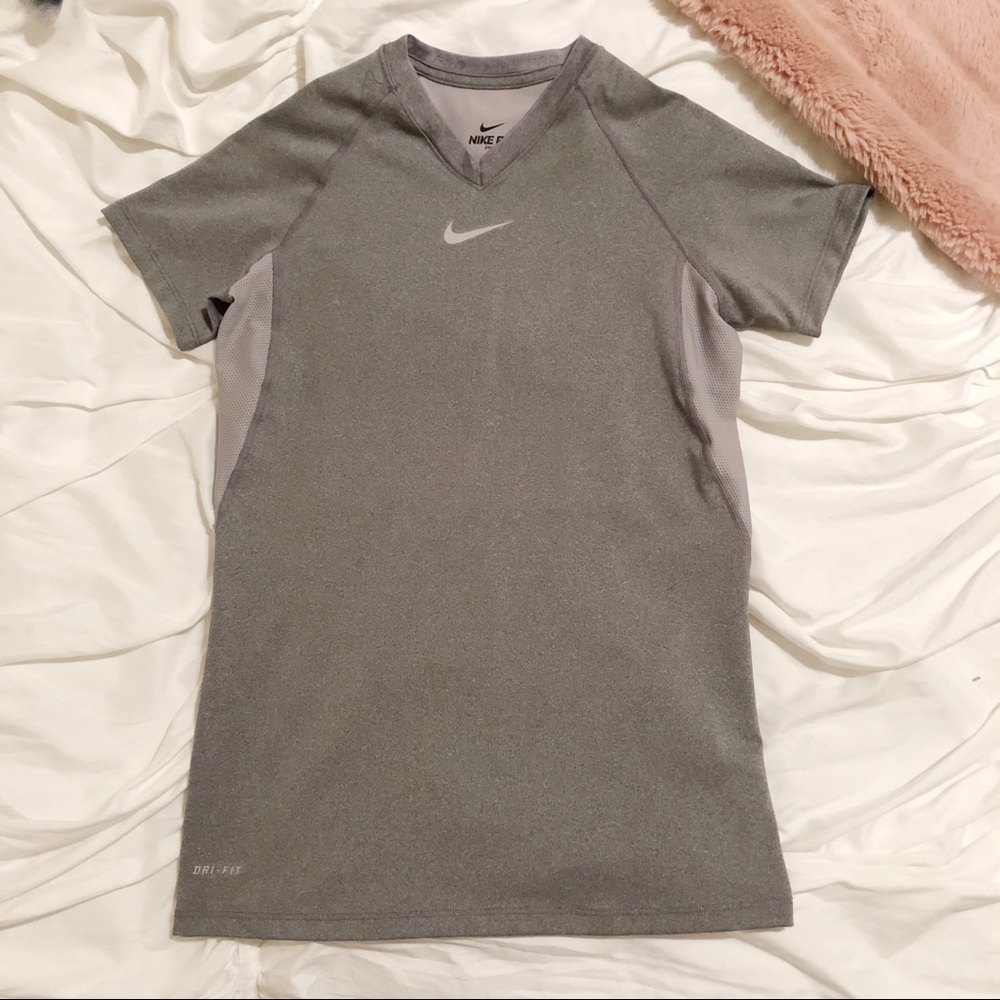 Grey Mesh Panel Back Nike T-shirt